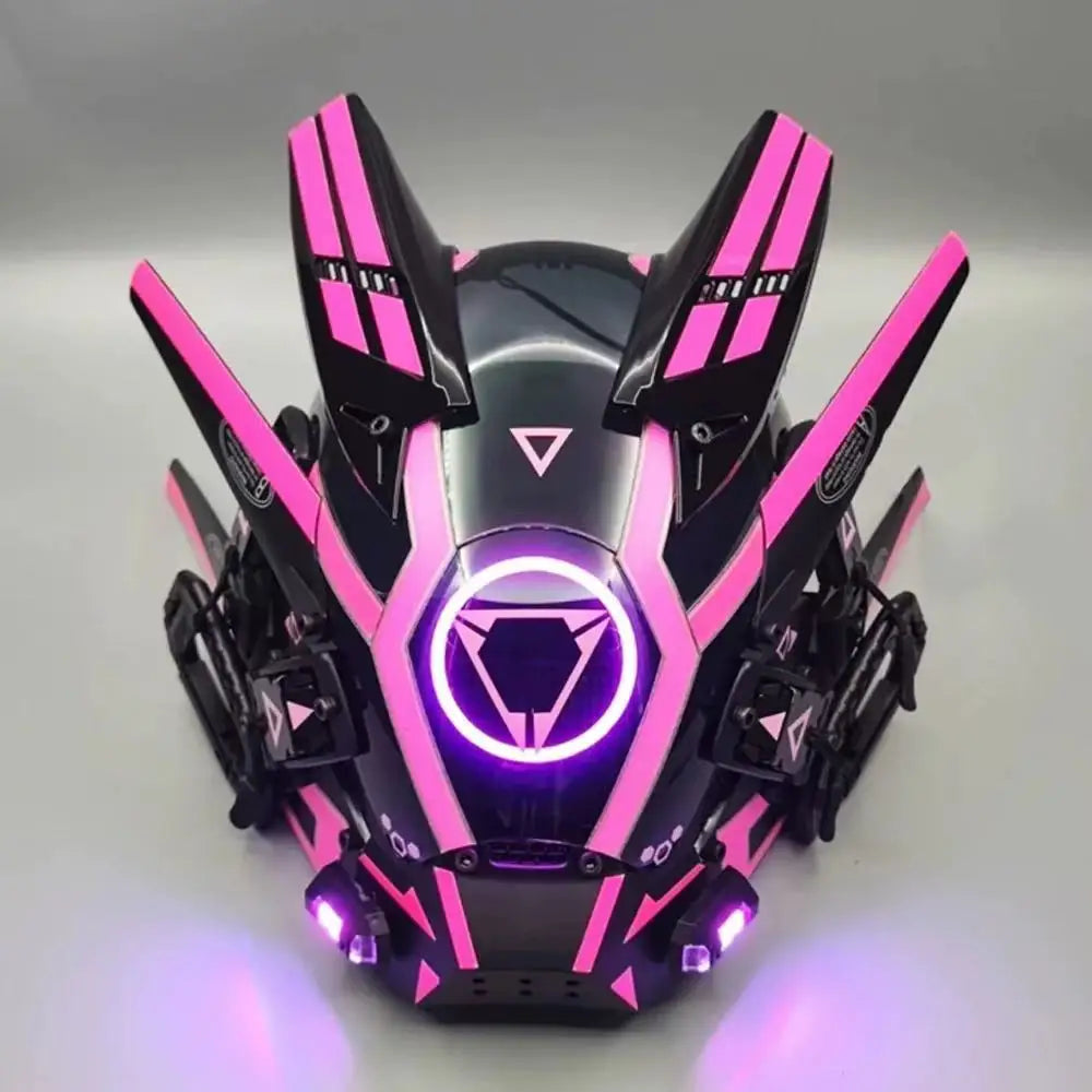 Korporacyjna Bojowa Maska Cyberpunkowa Model AV-8 Neon Assasin Pink