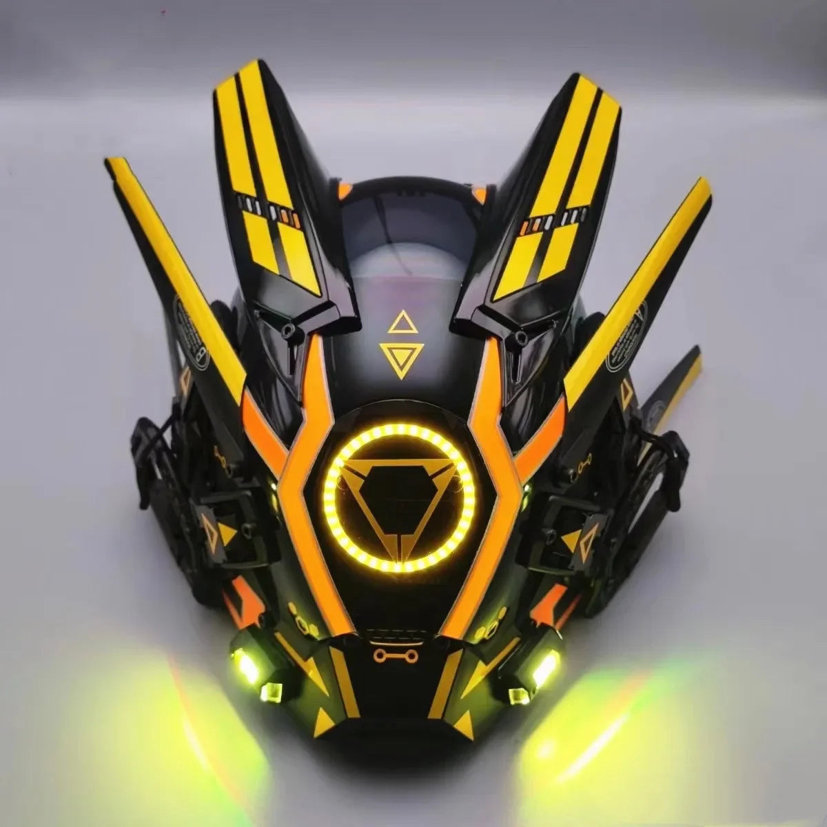 Korporacyjna Bojowa Maska Cyberpunkowa Ultra Bodyguard Model AV-7 Yellow