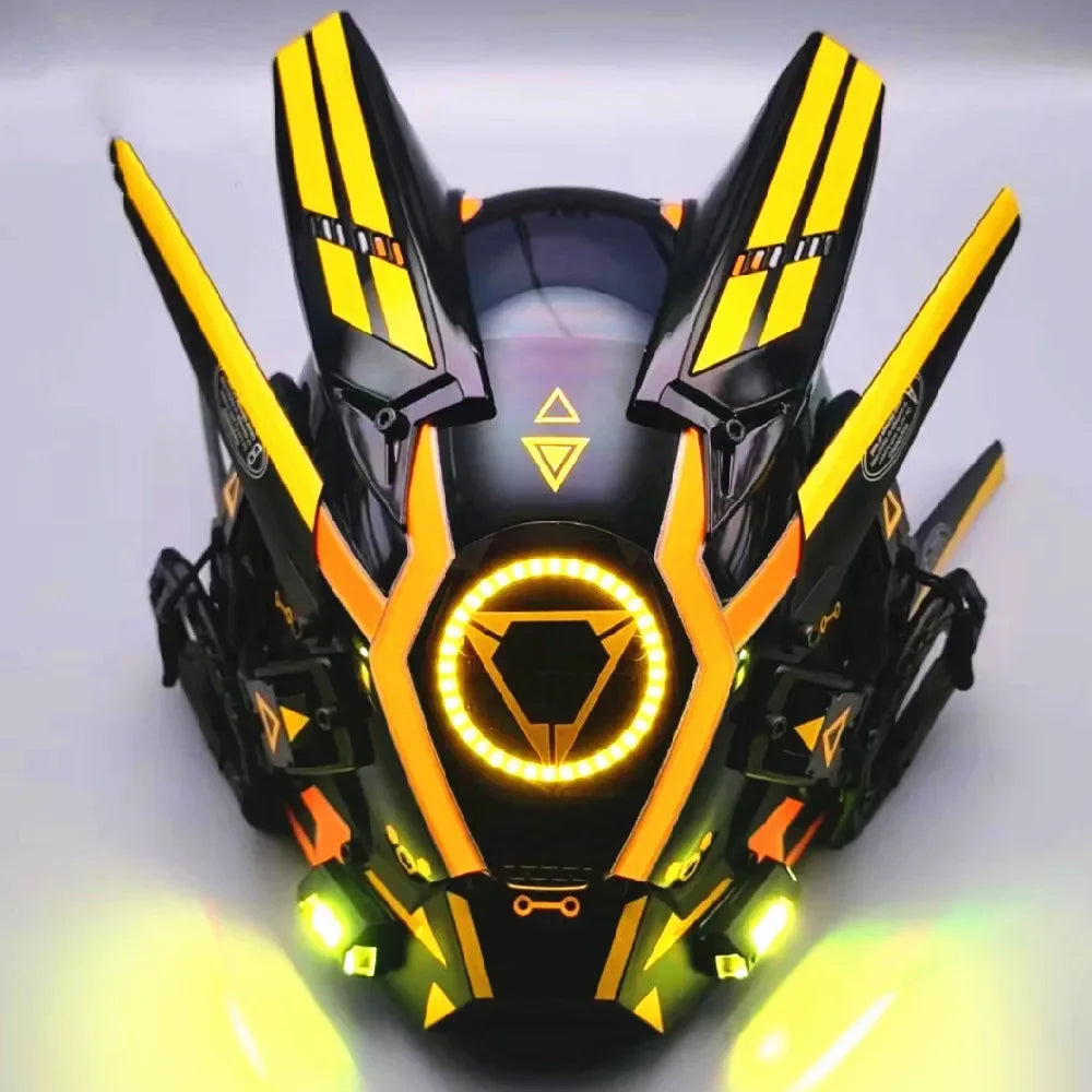 Korporacyjna Bojowa Maska Cyberpunkowa Ultra Bodyguard Model AV-7 Yellow