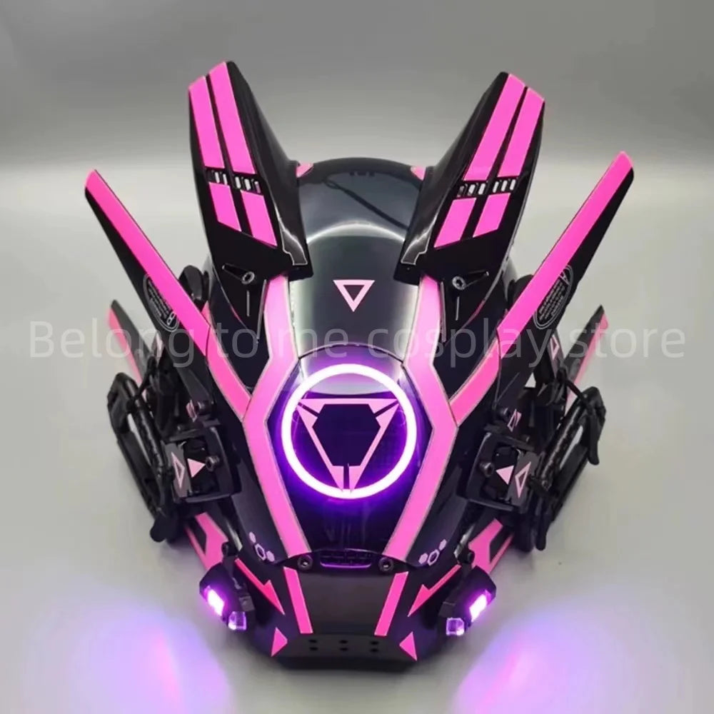 Korporacyjna Bojowa Maska Cyberpunkowa Ultra Bodyguard Model AV-7 Pink