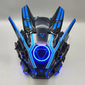 Korporacyjna Bojowa Maska Cyberpunkowa Model AV-8 Neon Assasin Blue
