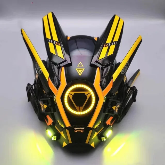 Korporacyjna Bojowa Maska Cyberpunkowa Ultra Bodyguard Model AV-7 Yellow