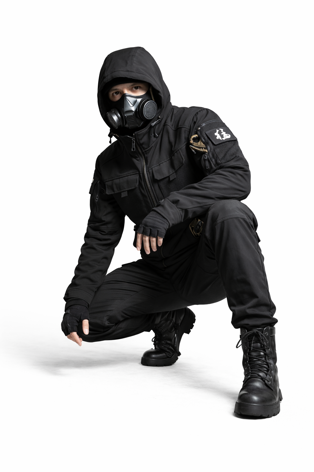 Techwearowy Komplet Taktyczny Tactical Uniform 009 Black Suit