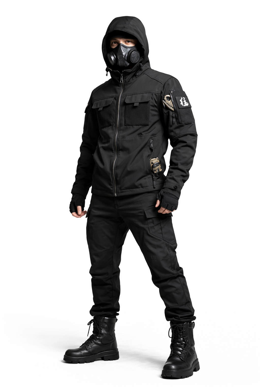 Techwearowy Komplet Taktyczny Tactical Uniform 009 Black Suit