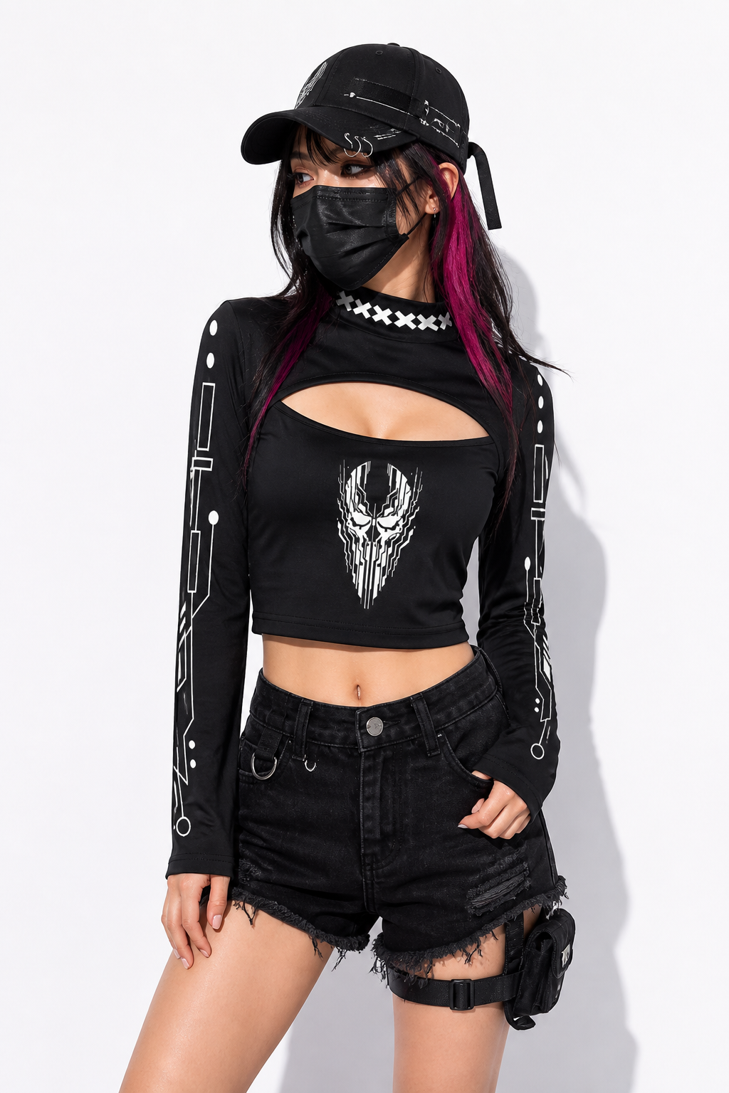 Techwearowy Crop Top Damski | Cyber Tactical Crop Top