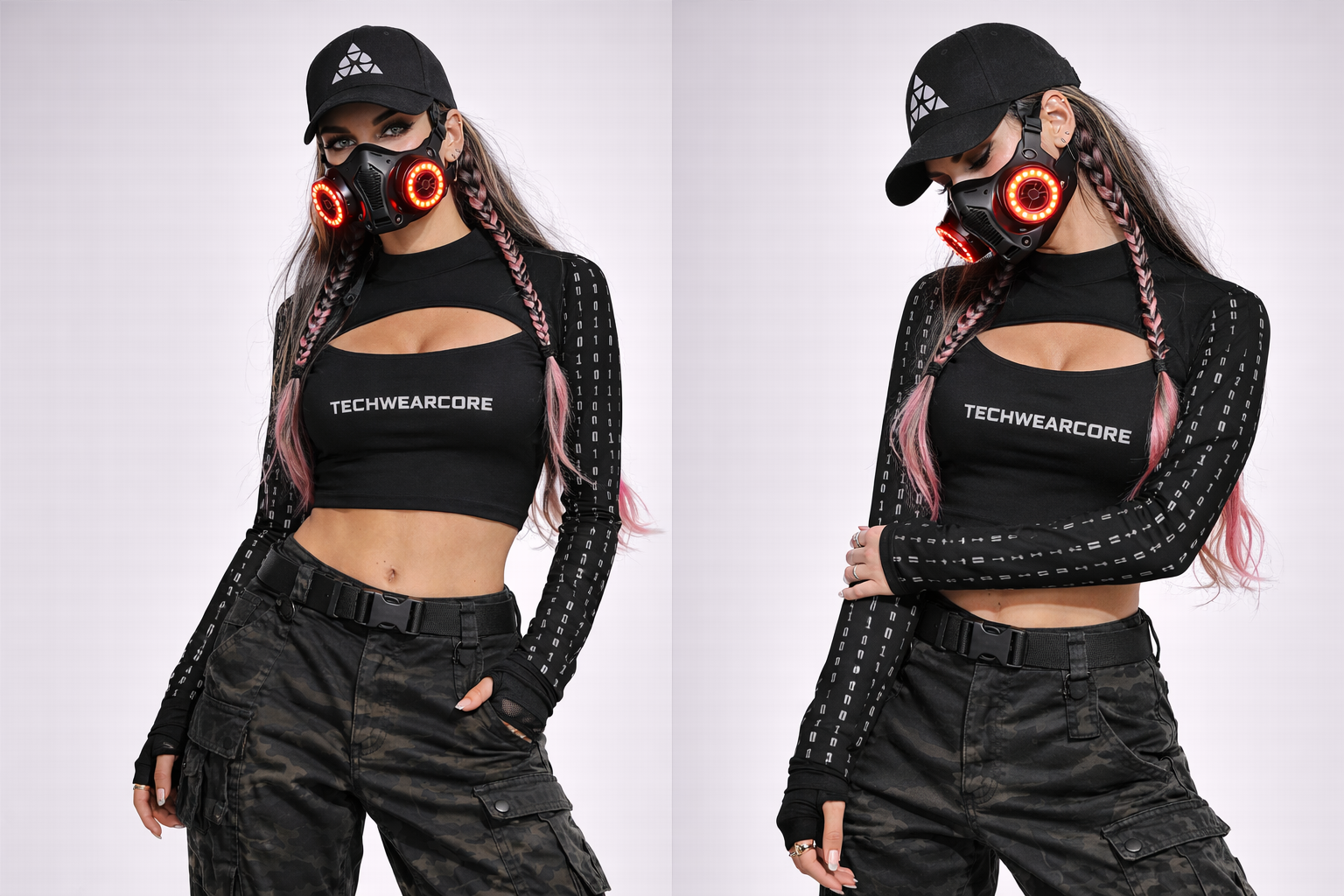 Techwearowy Crop Top Techwearcore Binary Rebel Armor