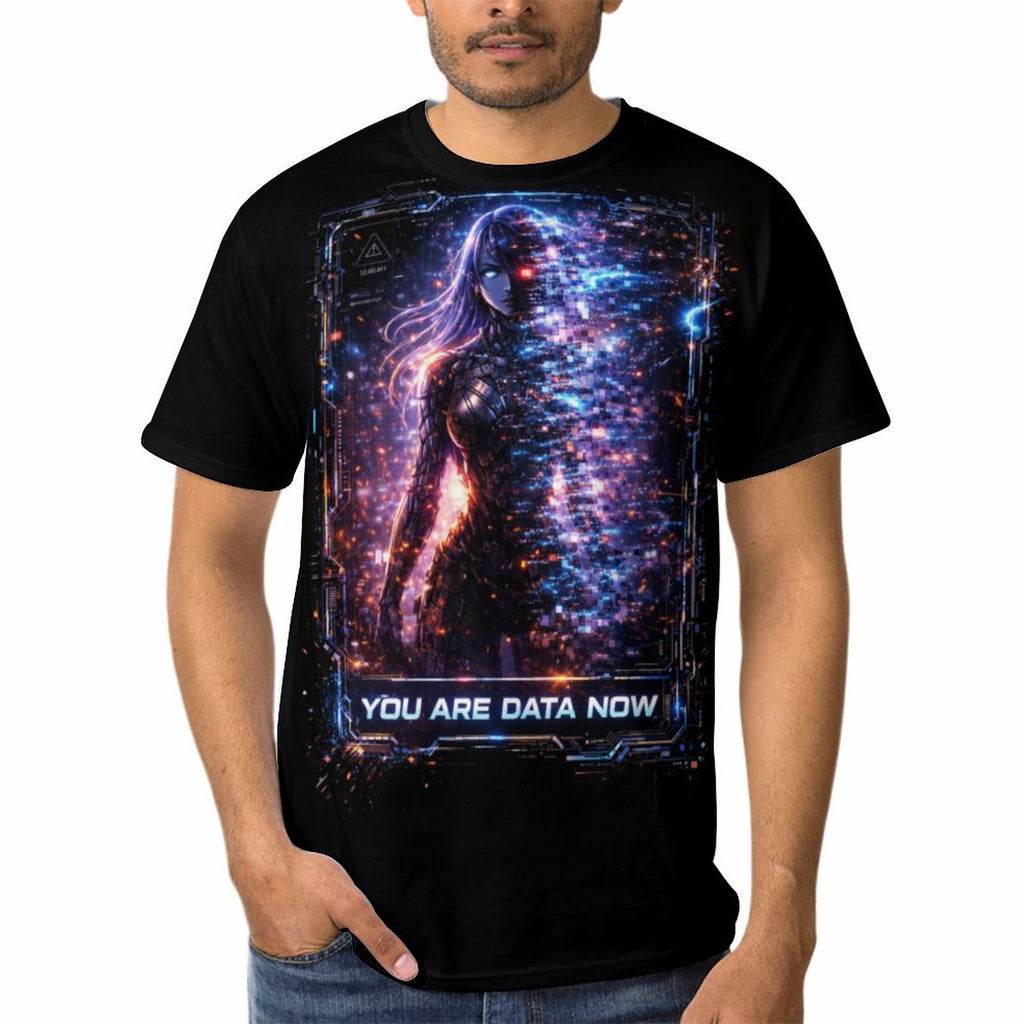 Cyberpunkowa Koszulka Neon City War | You Are Data Now