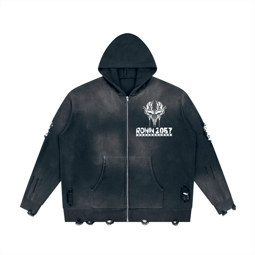 Cyberpunkowa Dystopijna Bluza Hoodie Unisex| Ronin 2067 | Cotton 760 gsm