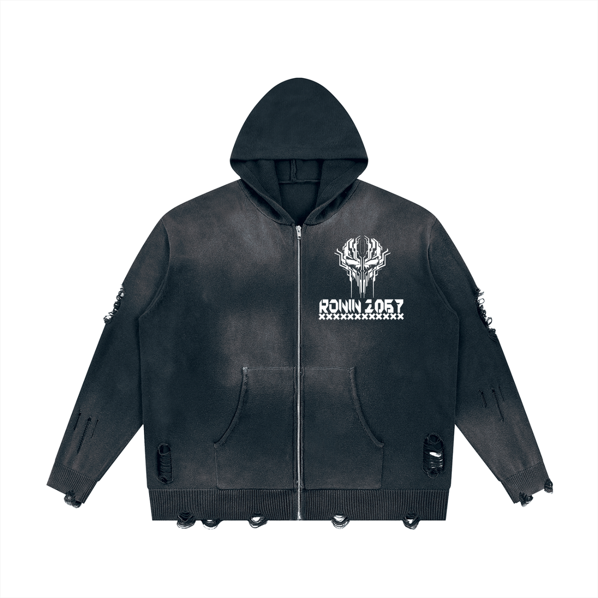 Cyberpunkowa Dystopijna Bluza Hoodie Unisex| Ronin 2067 | Cotton 760 gsm