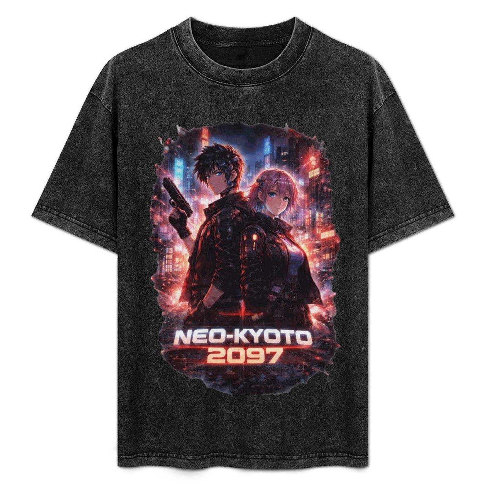 Cyberpunkowa Koszulka Neo Kyoto Anime | Neo Kyoto 2097 100% Cotton