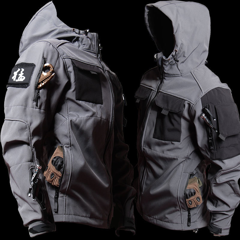 Techwearowa Japońska Kurtka z kapturem Tactical Uniform 009 Gray Beetle Coat