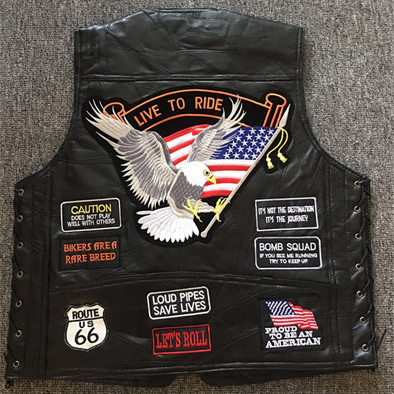 Motocyklowa Kamizelka Skórzana Nomady | Dystopic American Nomad Road Vest