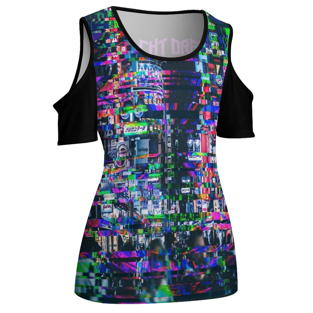 Cyberpunkowa Damska Bluzka | Glicht Dream