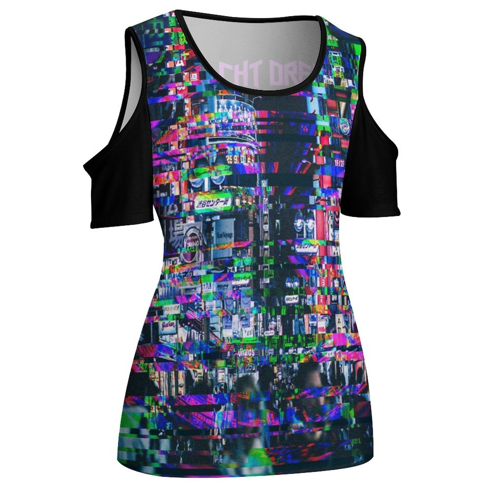 Cyberpunkowa Damska Bluzka | Glicht Dream