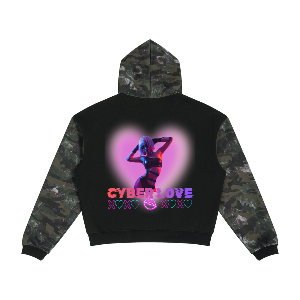 Cyberpunkowa Kurtka Hoodie Camo | CYBER LOVE x PLASTIC DEATH | 350gsm