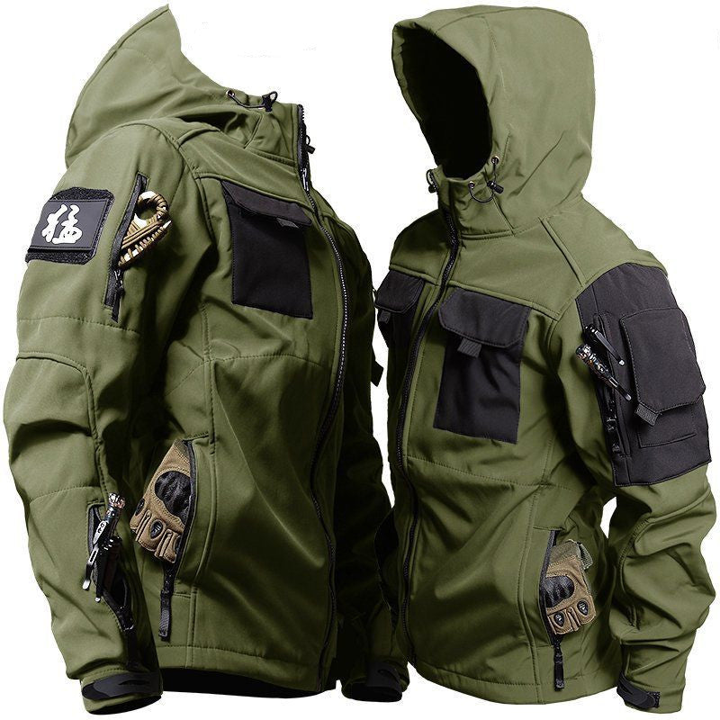 Techwearowa Japońska Kurtka z kapturem Tactical Uniform 009  Army Green Beetle Coat