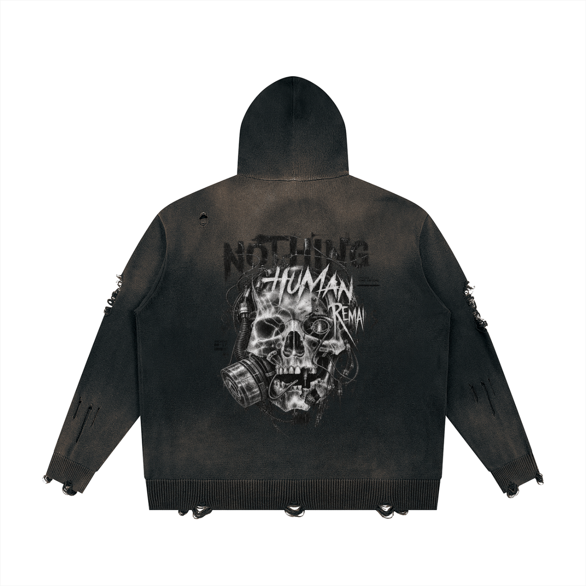 Bluza Postapokaliptyczna Hoodie Unisex | NOTHING HUMAN REMAINS | Cotton 760gsm