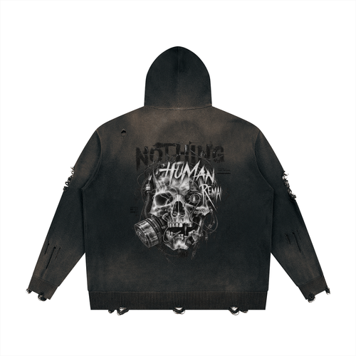 Bluza Postapokaliptyczna Hoodie Unisex | NOTHING HUMAN REMAINS | Cotton 760gsm