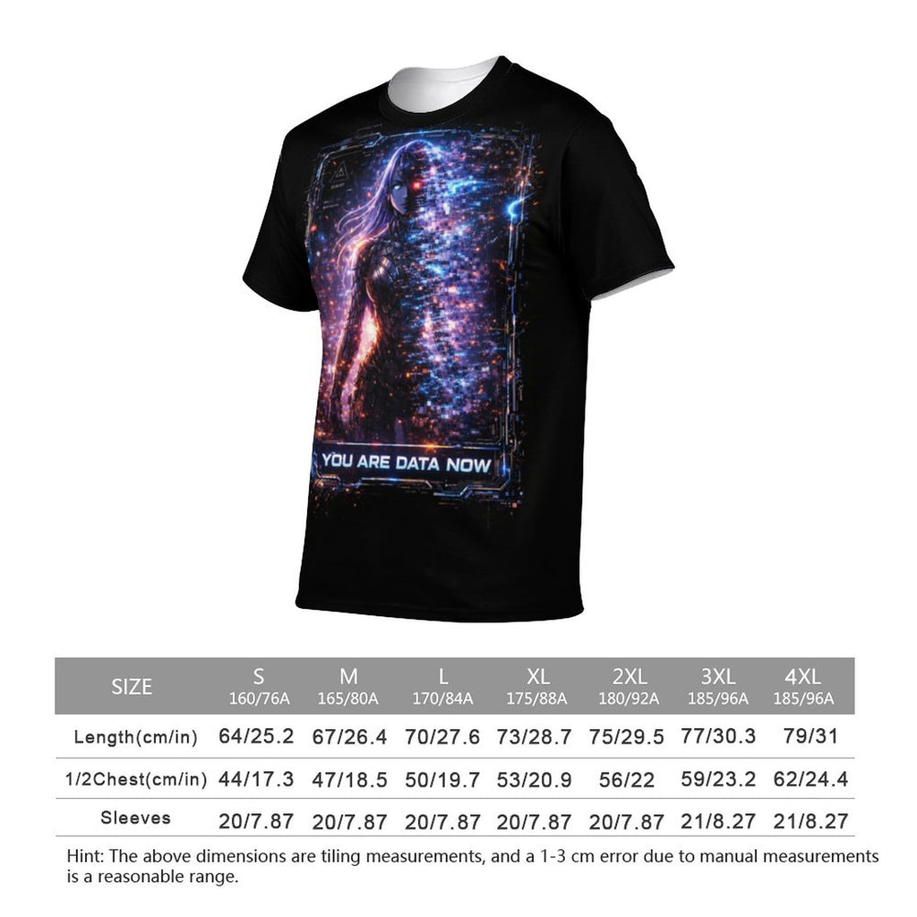 Cyberpunkowa Koszulka Neon City War | You Are Data Now